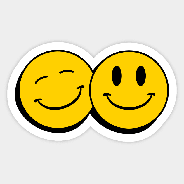 Two happy faces Sticker by My Happy-Design